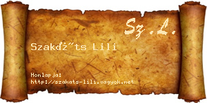 Szakáts Lili névjegykártya