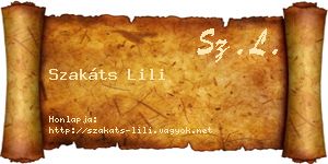 Szakáts Lili névjegykártya