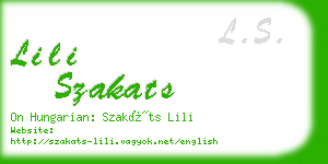 lili szakats business card